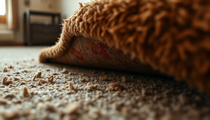 Partially lifted carpet revealing padding, showing how to get mold out of your carpet.