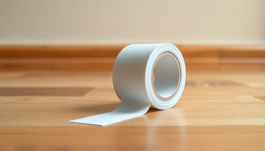 Best painter's tape for kitchen projects shown on a hardwood floor.