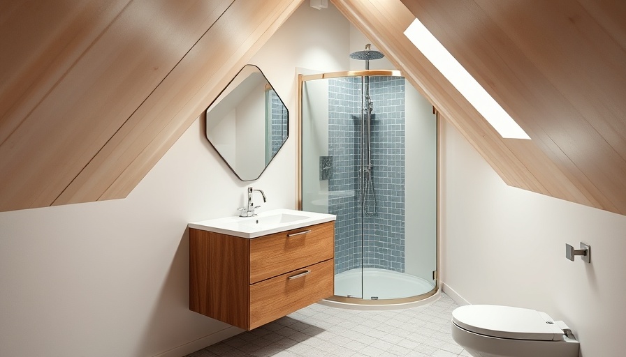 Modern attic bathroom with a dormer design.