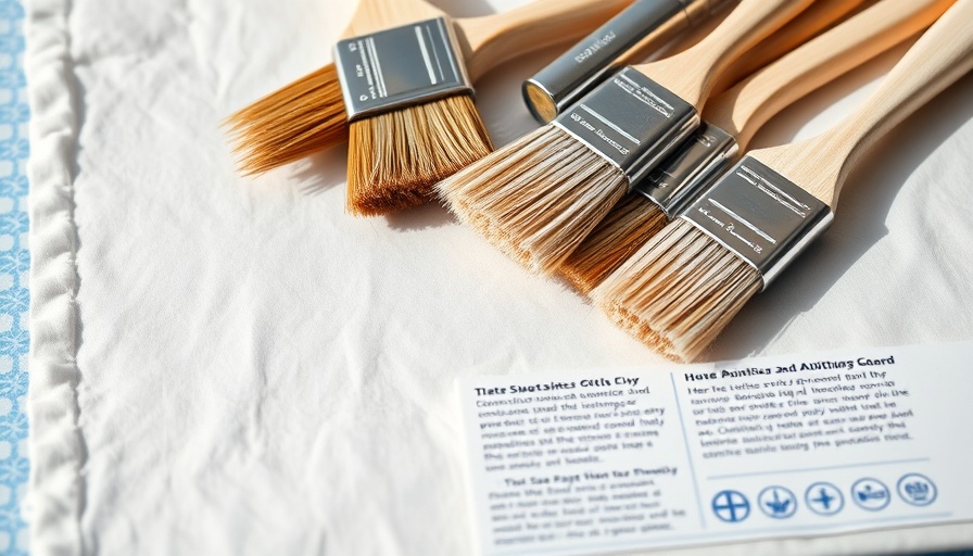 Paintbrushes on a drop cloth related to Cabinet Painting Temecula.
