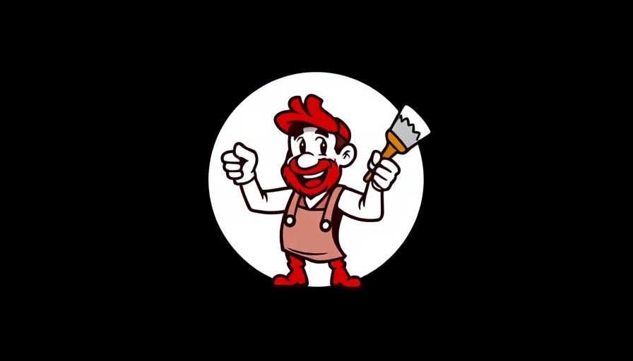 Cartoon painter logo for Premier Painting Services in Lake Elsinore
