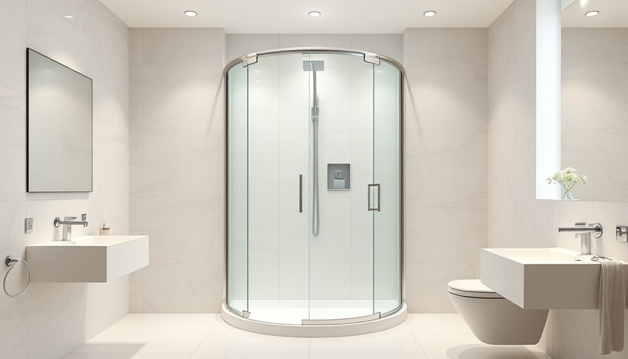 Luxury bathroom featuring modern shower cabin with elegant design.