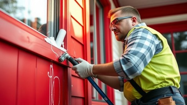 Contractor applying sealant on wall, related to Contractor License Number.