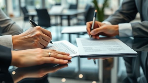 Who Signs First at Closing: Hands signing documents on a glass table.
