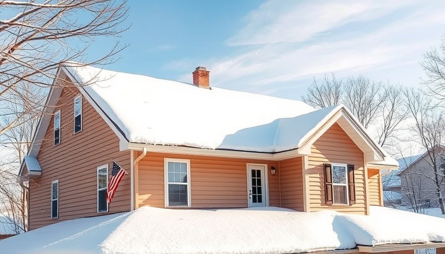 House with snow-covered roof illustrating winter siding problems