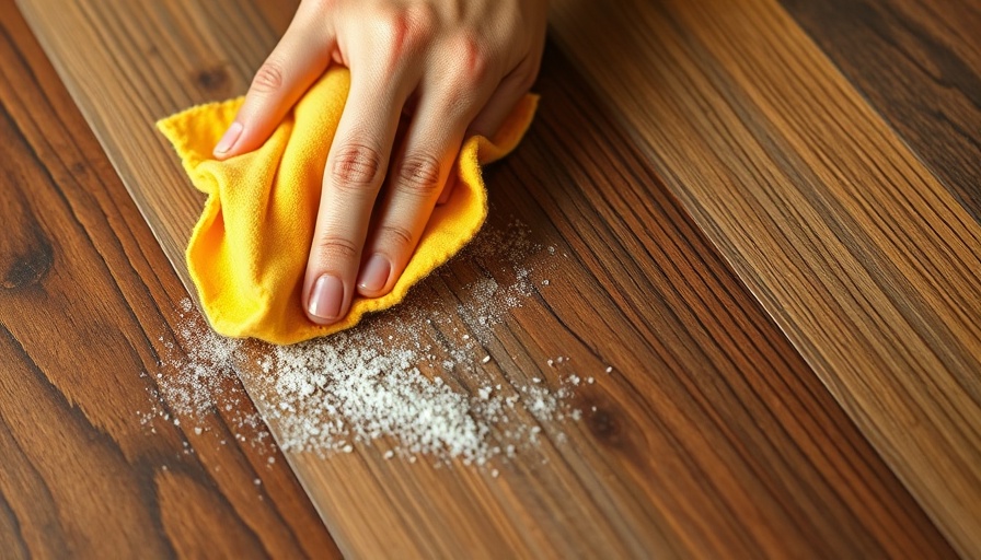 Hand cleaning haze from engineered hardwood floor with cloth