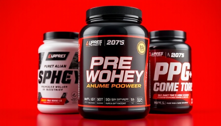 Colorful pre-workout powders on red background for strongest pre-workout powders.