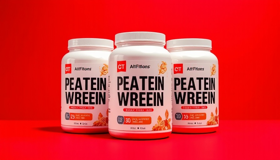 Best protein powders for weight loss displayed against red background.