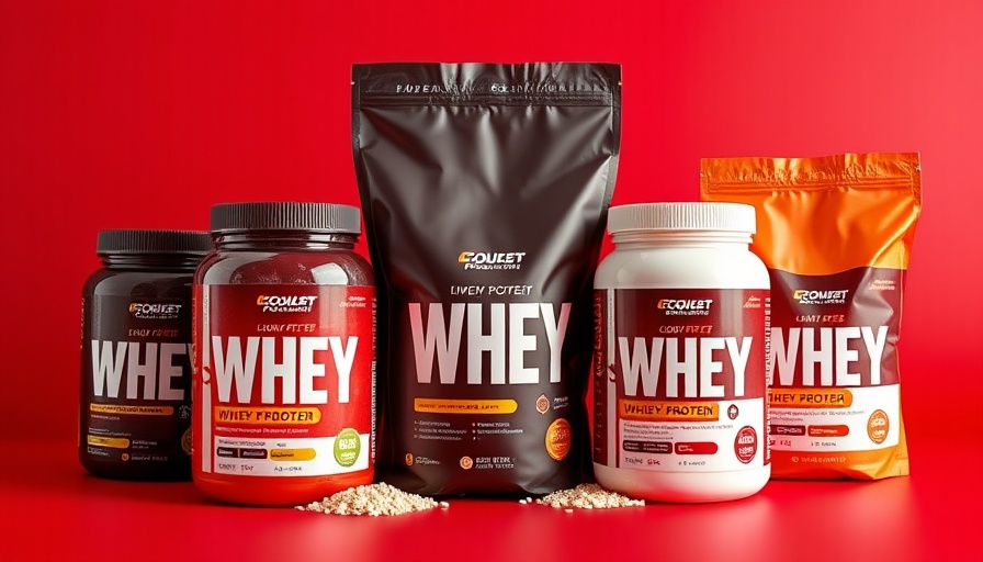 Top whey protein powder packages of 2025 on striking red background