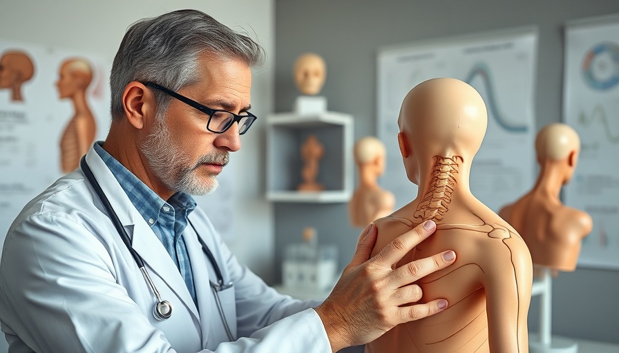 Medical professional demonstrating how to treat rotator-cuff tears.