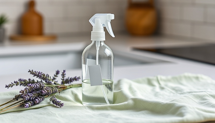 DIY natural hairspray recipe ingredients in a glass bottle with lavender.