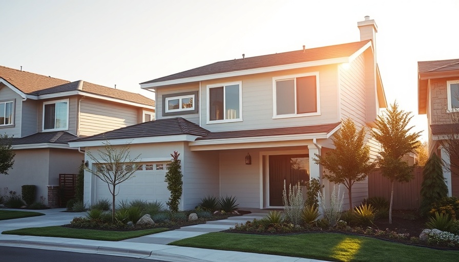 Sunlit modern home in a suburban setting.