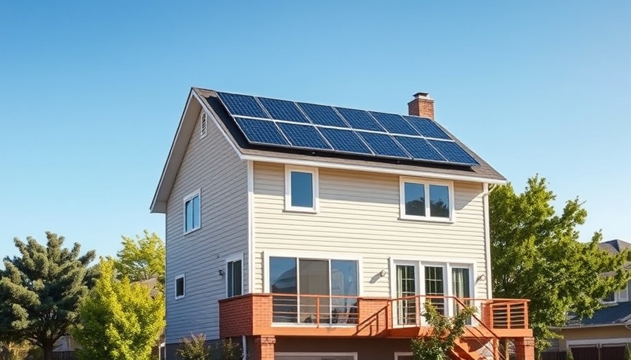 Modern house with solar panels, eco-friendly feature for selling a house.