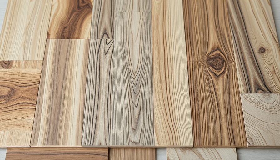 Close-up of different SPC vs WPC flooring samples highlighting textures.