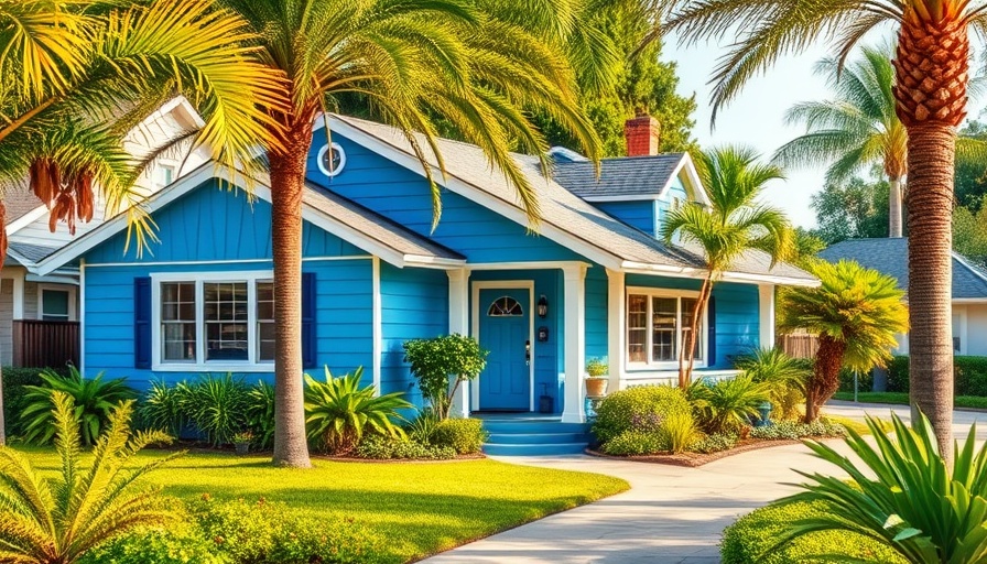 Charming blue home with vibrant greenery, Relisting Your Home Strategies.