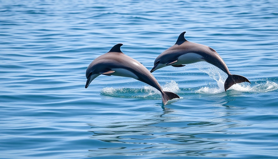 Dolphins leaping during Golden Isles History and Ecology Tour.