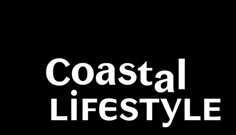 Minimalistic coastal style magazine cover with bold typography.