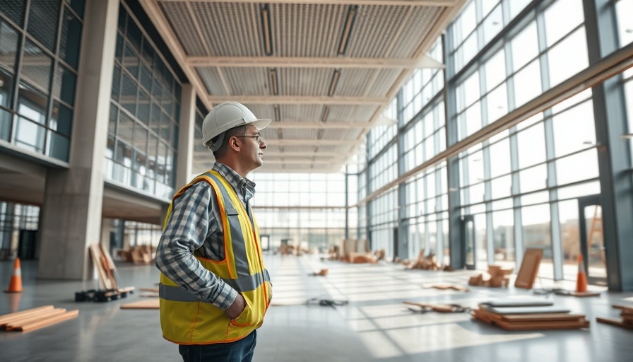 Central Florida building and renovation project interior with worker.