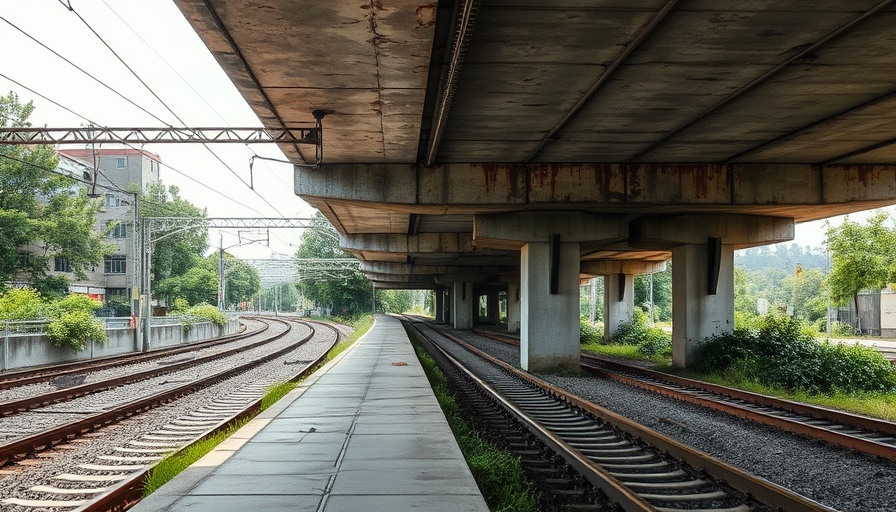 City Avenue construction project showing an aged underpass with tracks.