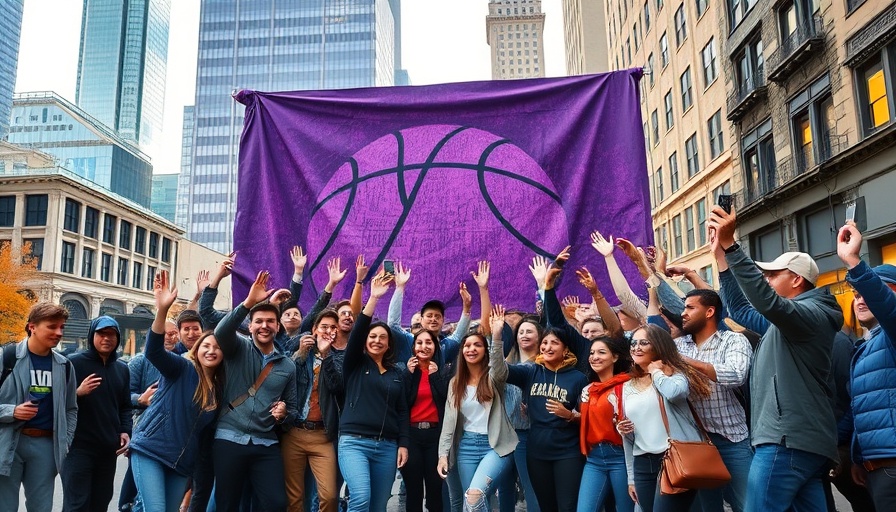 Crowd unveiling basketball mural at Philadelphia event