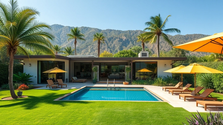 William Holden Palm Springs home with pool and elegant exterior.