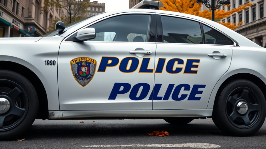 Philadelphia police car related to Kada Scott missing woman investigation.