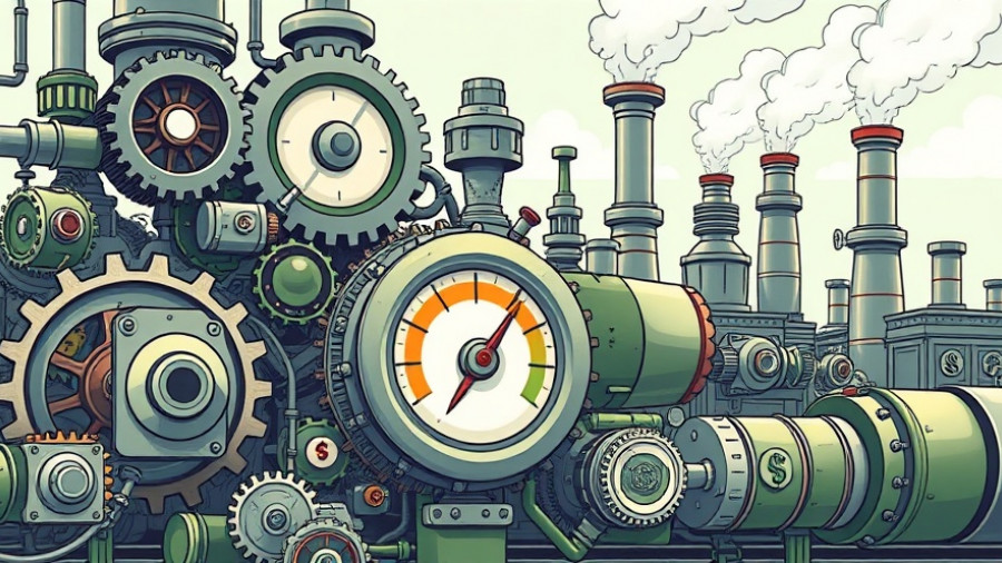 Complex economic machinery in whimsical style illustrating How NOT to Invest.