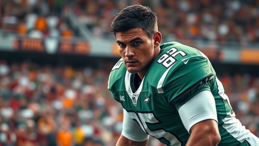 Football player strategizing on field during Officiating Challenges with the Tush Push Play.