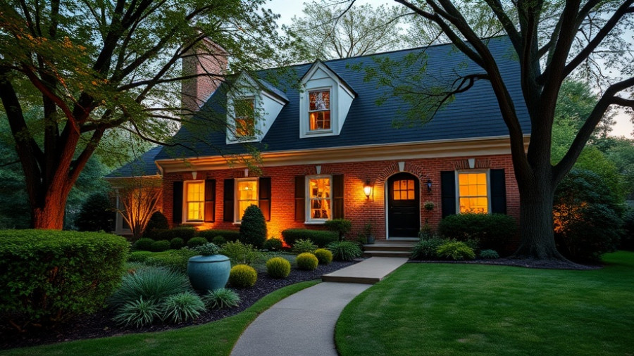 Charming suburban home for sale under a serene evening sky.