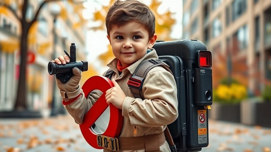 West Philly DIY Halloween celebrations with kid in Ghostbusters costume.
