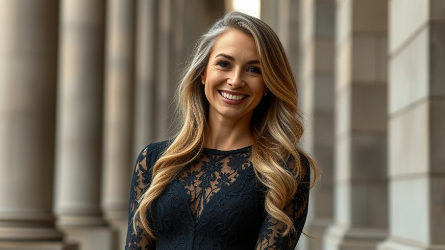 Elegant woman smiling at LACMA Art+Film Gala.