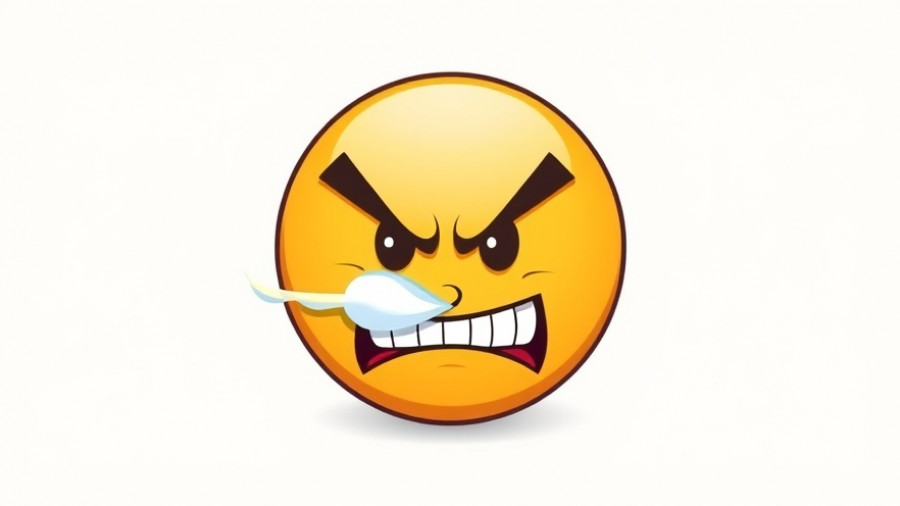 Determined emoji face depicting intensity and strong emotion.
