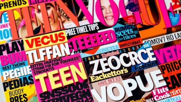 Collage of headlines on Teen Vogue, illustrating diverse social topics.