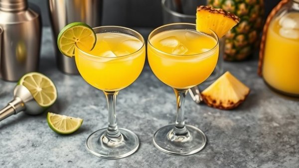 Hotel Nacional special cocktail recipe scene with elegant glasses.