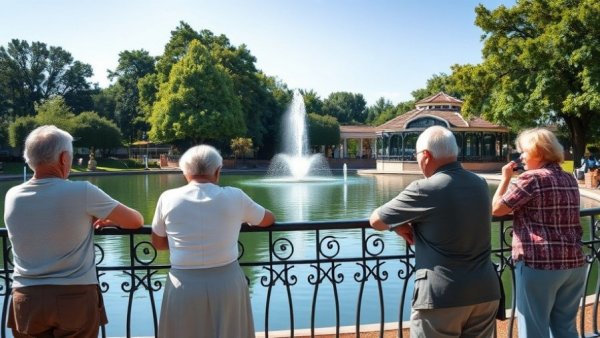 Seniors appreciating park scenery in Estonia, retire in Estonia