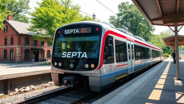 SEPTA service cuts visualized by a stationary SEPTA train at a suburban station.