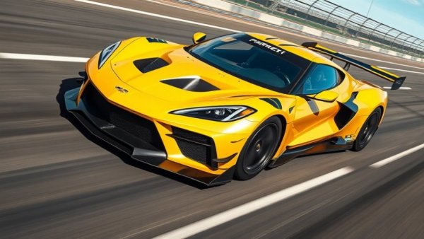 Chevrolet C8.R-005 race car on racetrack, vibrant and detailed.