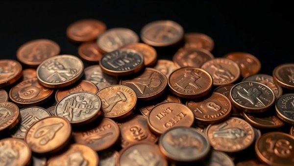 Close-up of US pennies highlighting end of Philadelphia penny production.