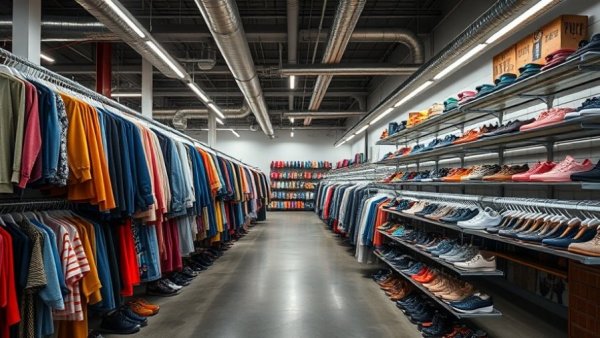 Thrift store with clothes and shoes for Clothing Insecurity Prevention.