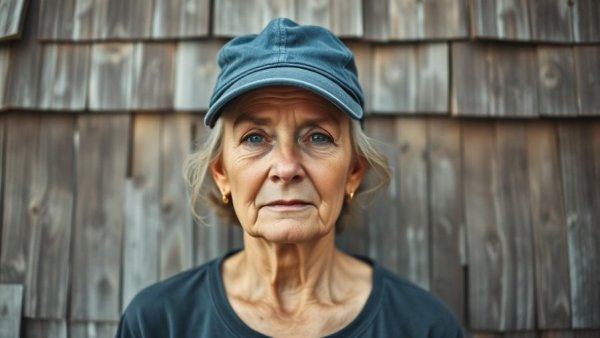 Middle-aged woman in a blue cap against wooden wall, Philadelphia politics November 2025.
