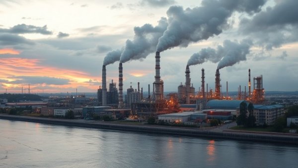 South Philly refinery explosion site with smoke and industrial complex.