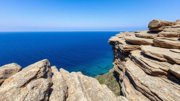 Autumn tranquility depicted by rugged rocks and a serene ocean in Philadelphia.