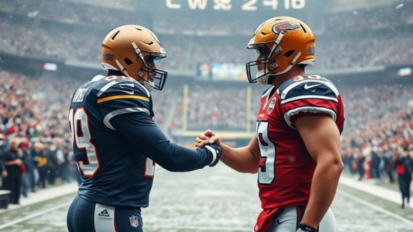 NFL players demonstrate sportsmanship in snowy NFL playoff.