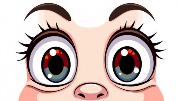 Whimsical cartoon eyes expressing surprise