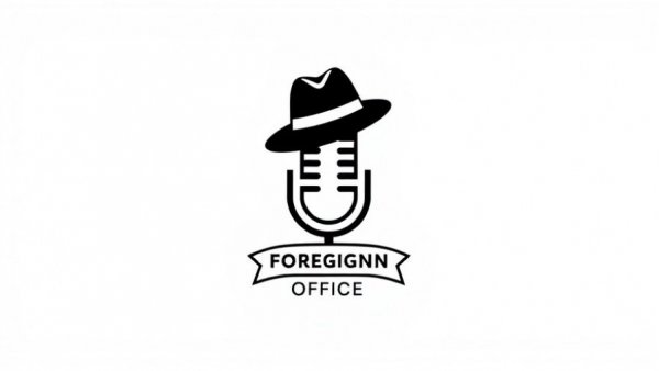 Minimalist microphone logo, Foreign Office theme