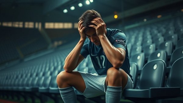 Disappointed soccer player on bench after Philadelphia Union playoff exit.