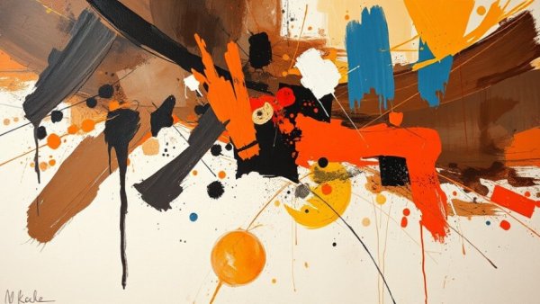 Abstract painting at Detroit Museum of Arts showcases bold colors.