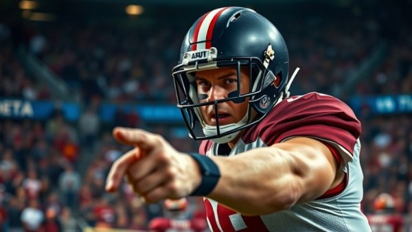 Intense football player during Eagles vs Bears betting action