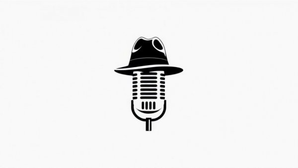 Foreign Office logo with hat and microphone design.