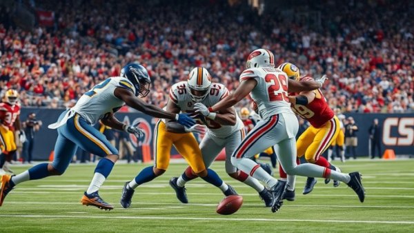 NFL players in a 'Tush Push' play showcasing intense action.